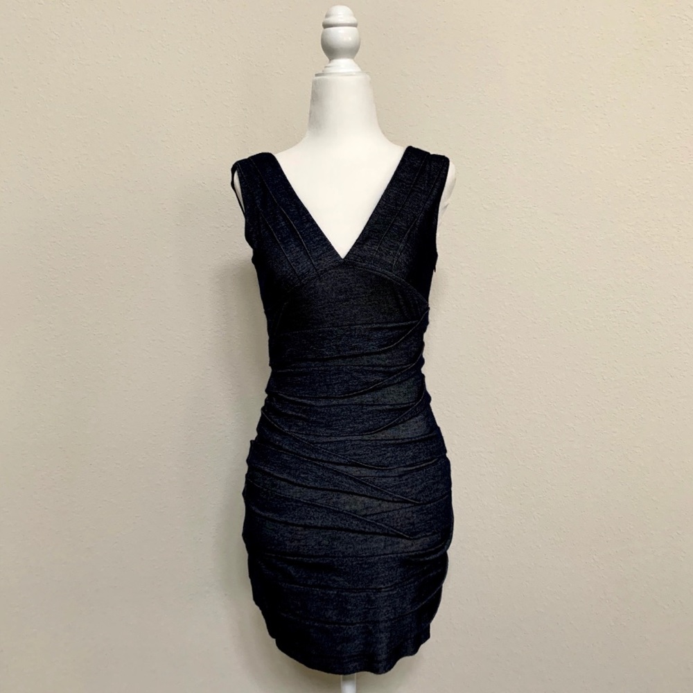 Sexy Denim Look Bodycon Mini Dress Size XS